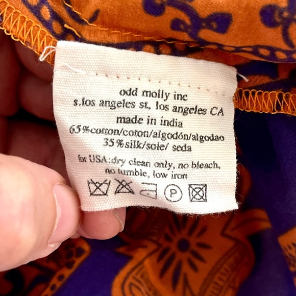 EUC S Odd Molly Vibrant Blue Orange Dress - Picture 12 of 12